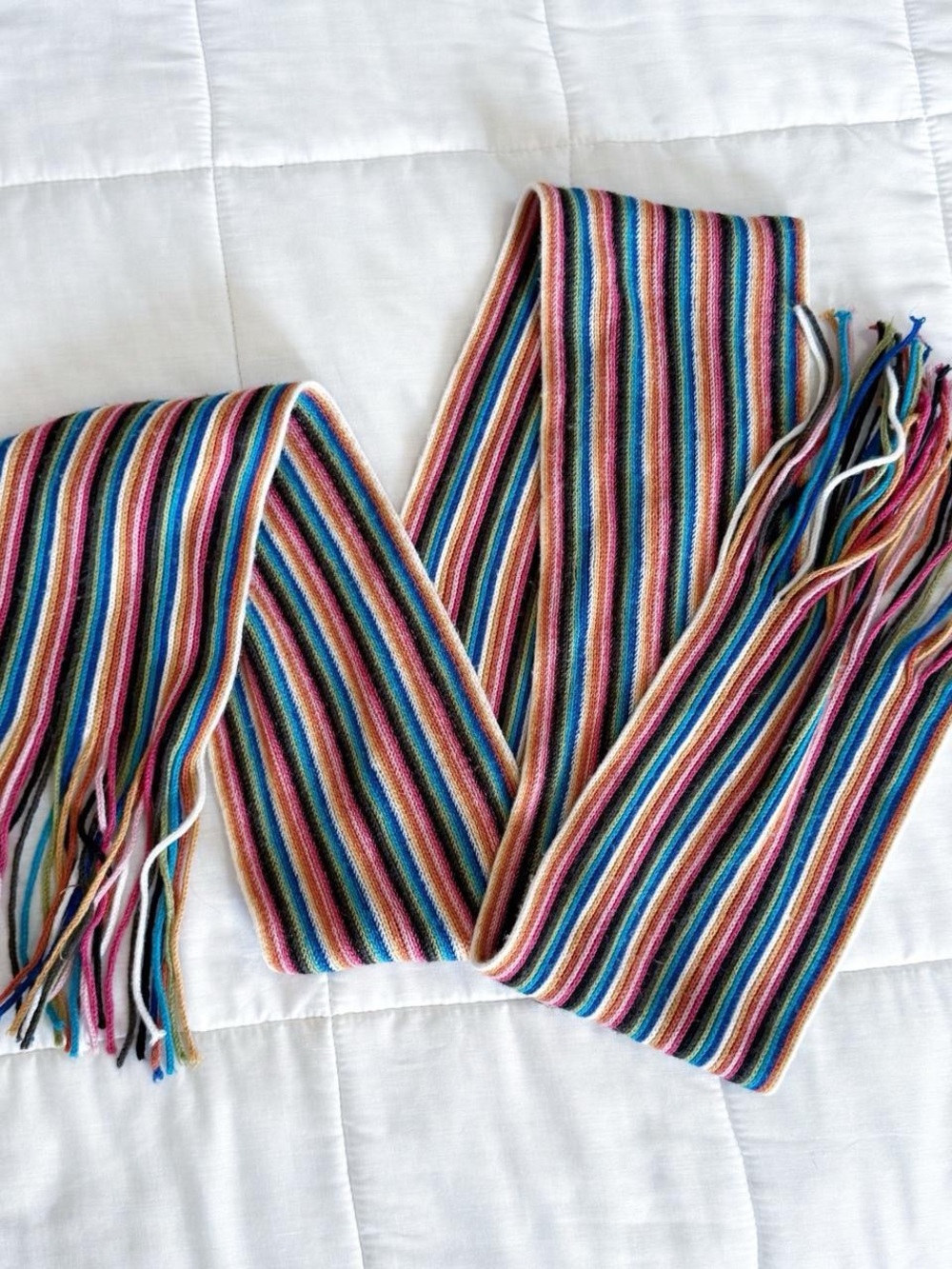 Rainbow striped scarf